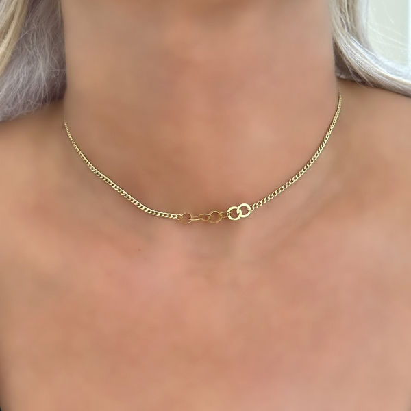 18K Gold Choker Chain Necklace