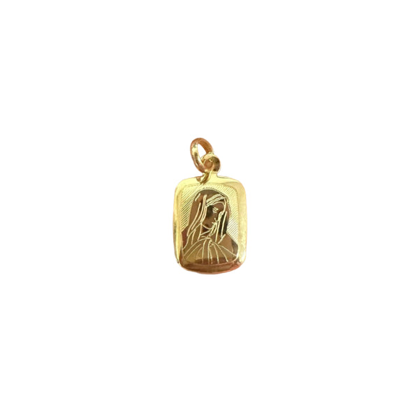 18K Gold Pendant St. Mary Icon