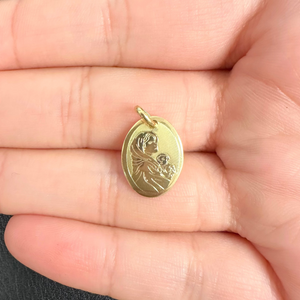 18K Gold Pendant St. Mary Icon