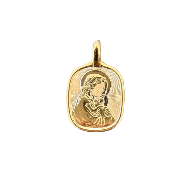 18K Gold Pendant St. Mary Icon