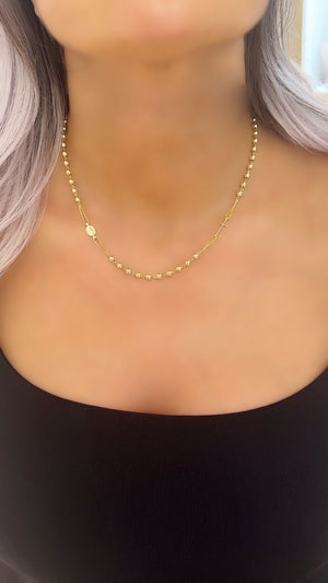 18K Gold Rosary Necklace