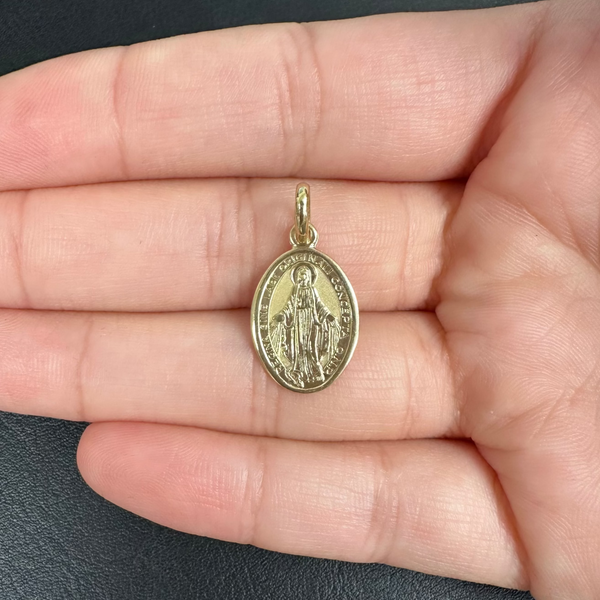 18K Gold Pendant St. Mary Icon