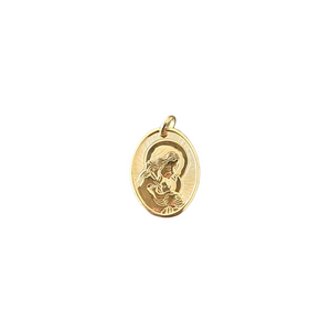 18K Gold Pendant St. Mary Icon