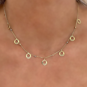 18K Gold Multicolor Chain Necklace