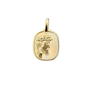 18K Gold Pendant Jesus Icon