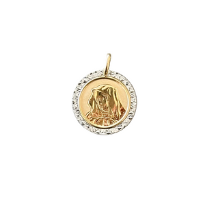 18K Gold Pendant Two Tone St. Mary Icon