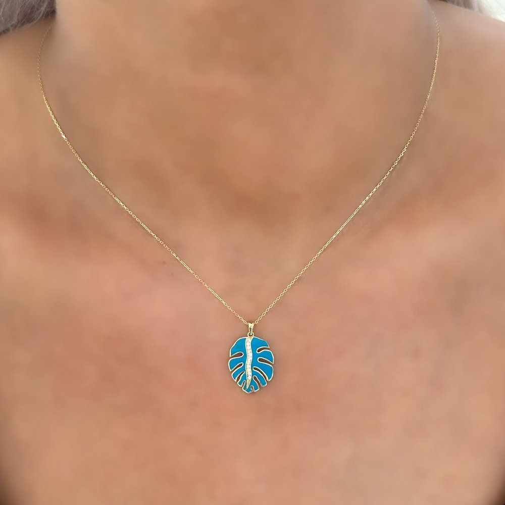 18K Gold CZ Charm Chain Necklace