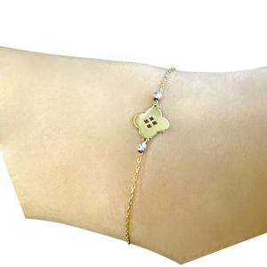 18K Gold Two Tone Chain Bracelet