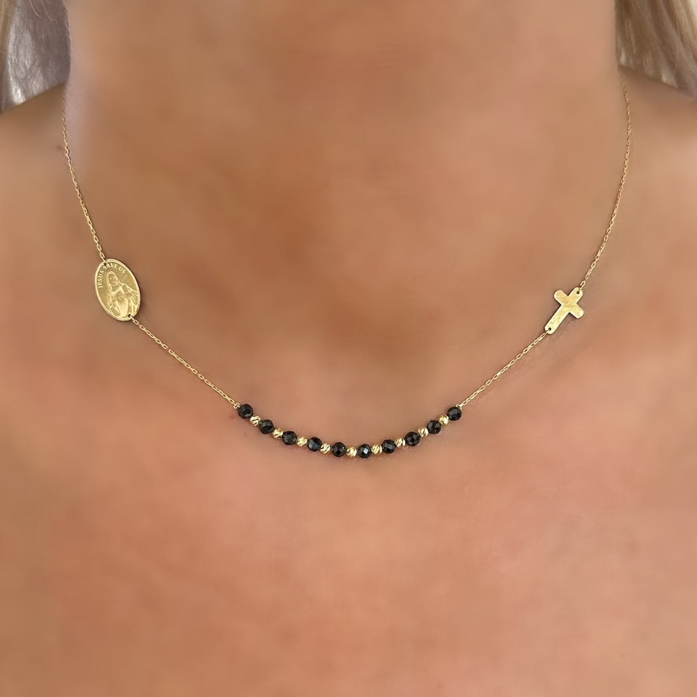 18K Gold Jesus Chain Necklace