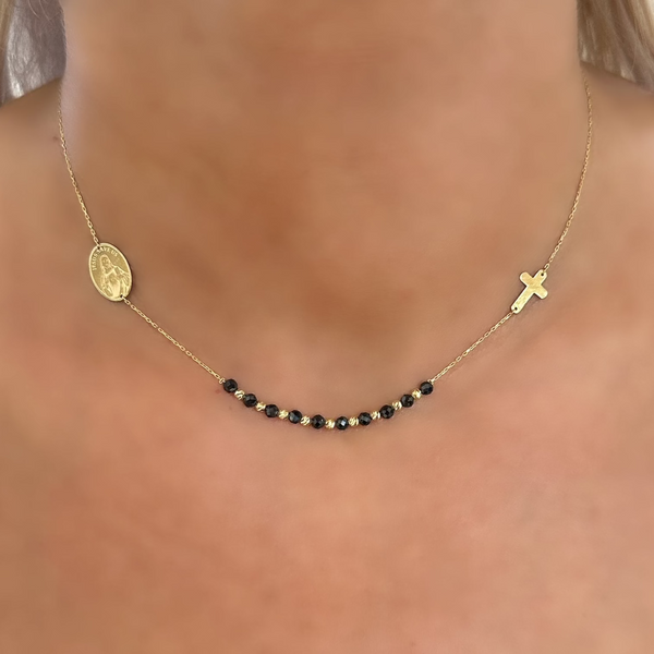 18K Gold Jesus Chain Necklace