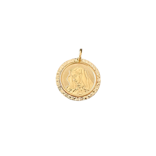 18K Gold Pendant St. Mary Icon