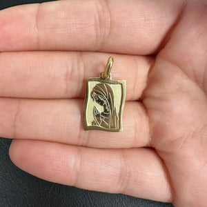 18K Gold Pendant St. Mary Icon