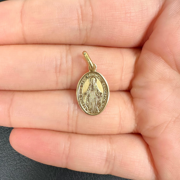 18K Gold Pendant St. Mary Icon