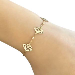 18K Gold Two Tone Chain Bracelet