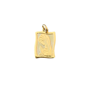 18K Gold Pendant St. Mary Icon