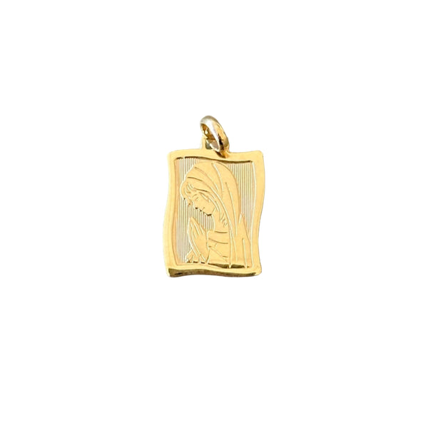 18K Gold Pendant St. Mary Icon