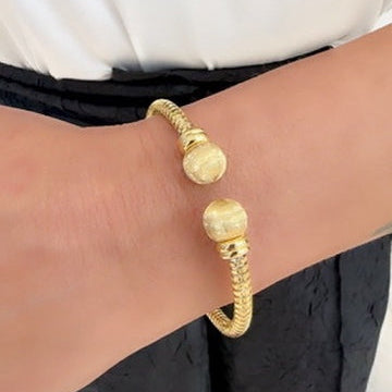 18K Gold Satin Finish Bangle Bracelet