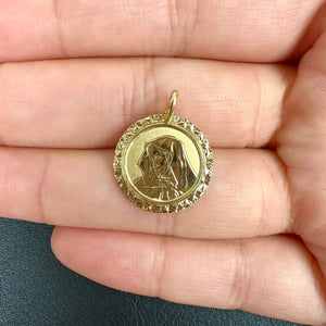 18K Gold Pendant St. Mary Icon