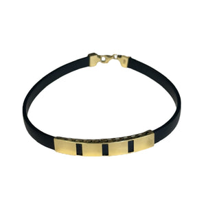 18K Gold Black Rubber Bracelet