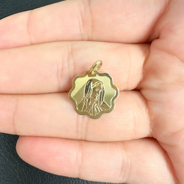 18K Gold Pendant St. Mary Icon