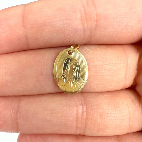 18K Gold Pendant St. Mary Icon
