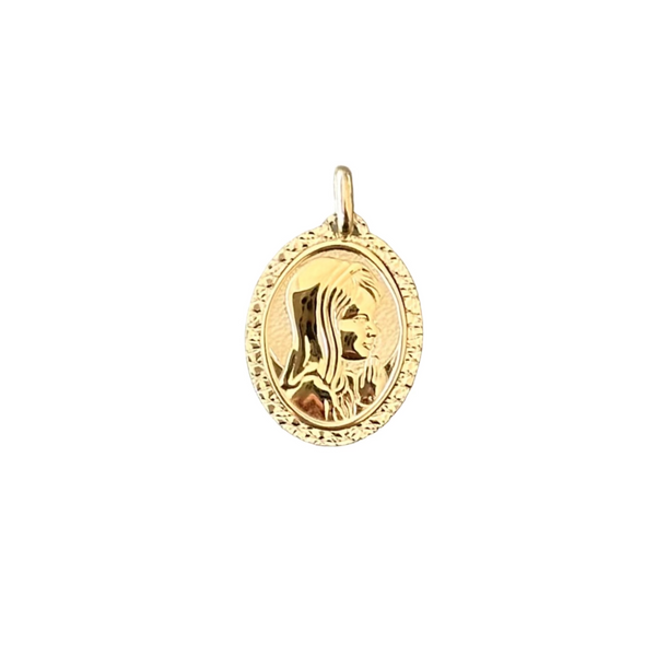 18K Gold Pendant St. Mary Icon