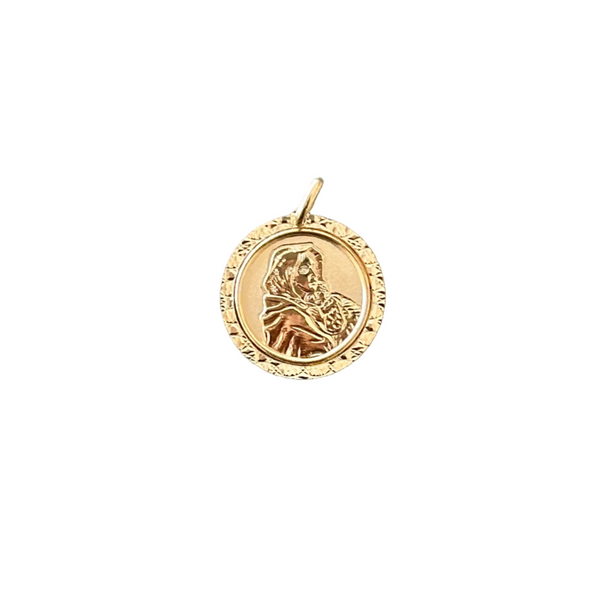 18K Gold Pendant St. Mary Icon