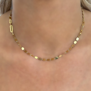 18K Gold Paperclip Necklace