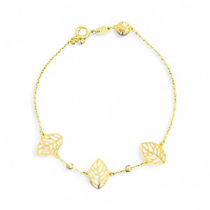 18K Gold Two Tone Chain Bracelet