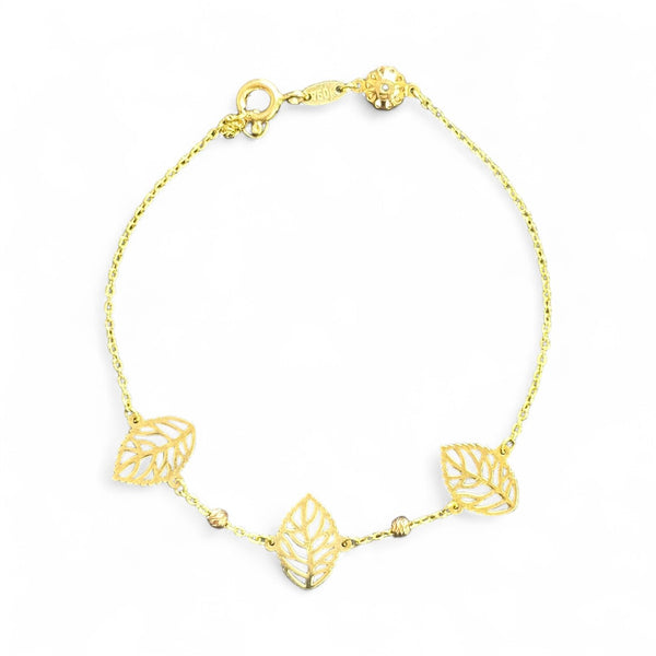 18K Gold Two Tone Chain Bracelet