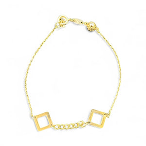 18K Gold Cuban Charm Chain Bracelet