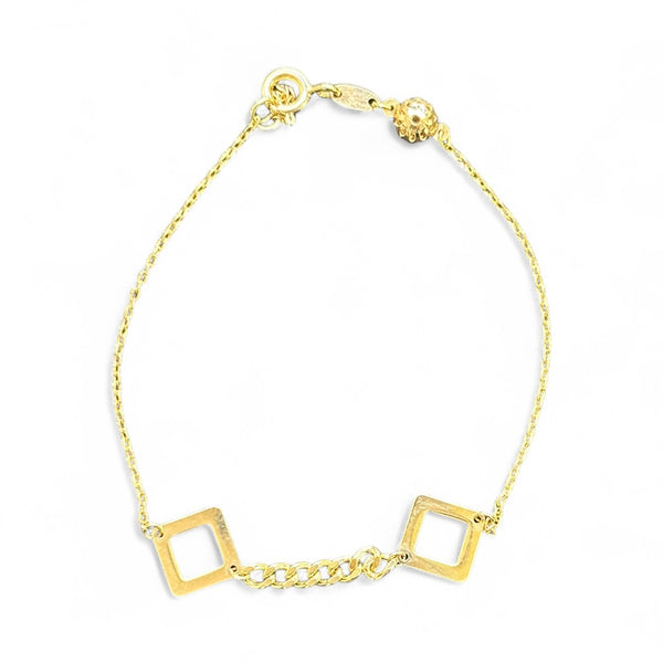 18K Gold Cuban Charm Chain Bracelet