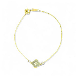 18K Gold Two Tone Chain Bracelet
