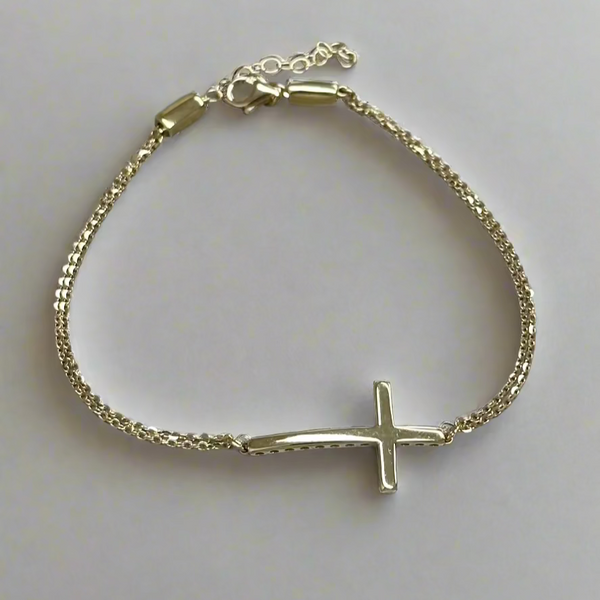 18K Gold cross chain Bracelet