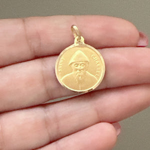 18K Gold Pendant St. Charbel Icon