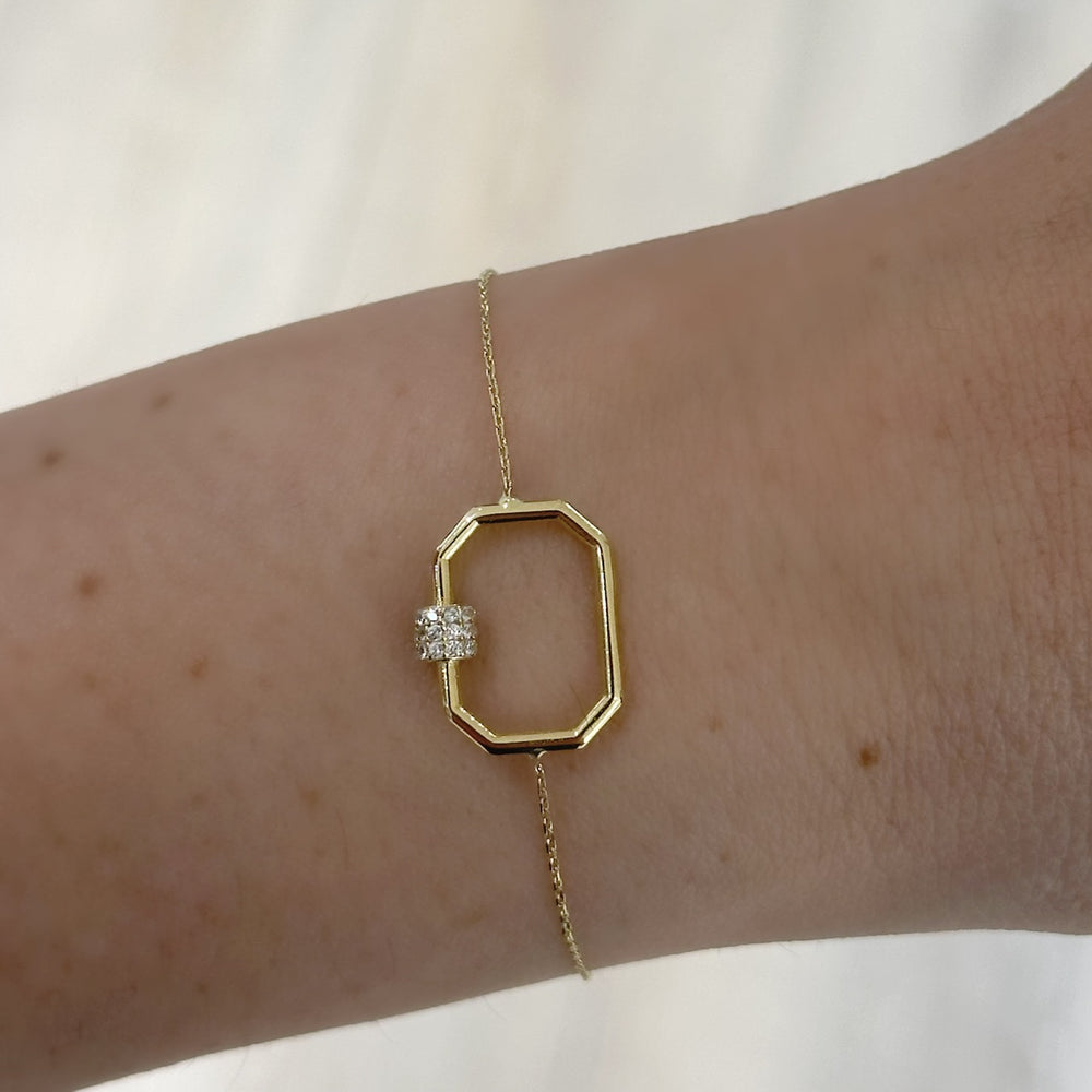 18K Gold CZ Chain Bracelet