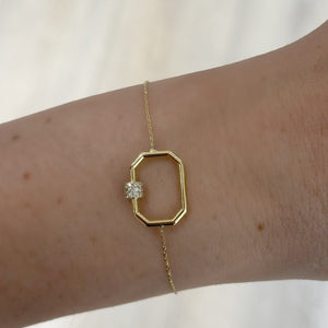 18K Gold CZ Chain Bracelet