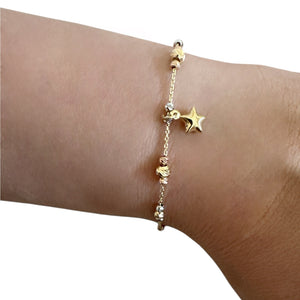 18K Gold Multicolor Chain Bracelet