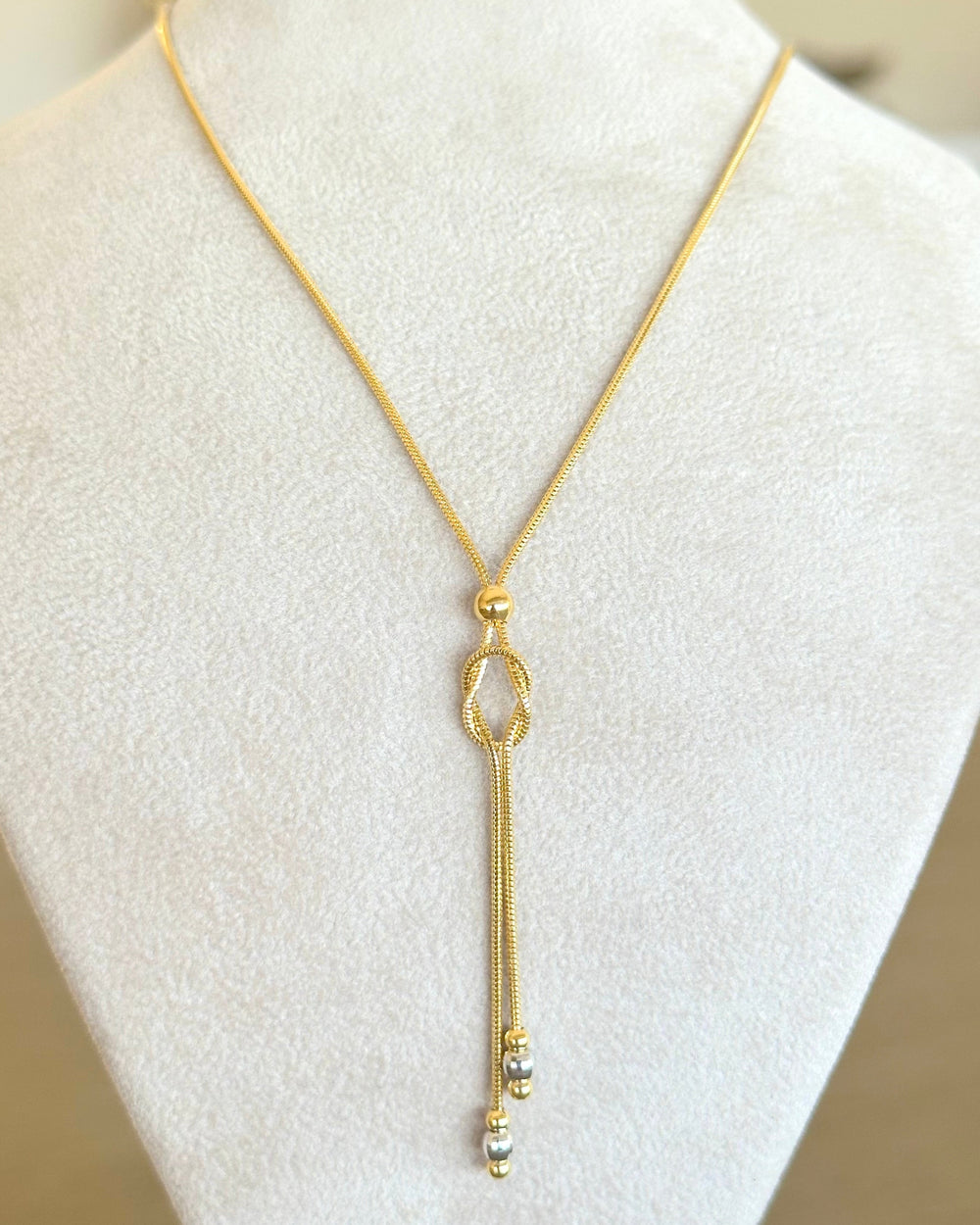 18K Gold Chain Necklace Two Tone