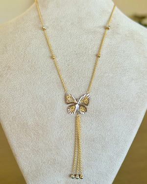 18K Gold Chain Necklace Two Tone
