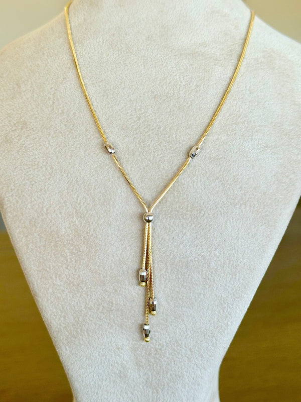 18K Gold Chain Necklace Two Tone