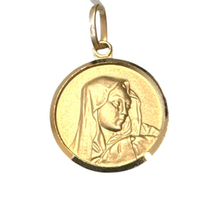 18K Gold Pendant Mary Icon