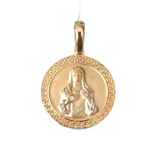 18K Gold Pendant Mary Icon