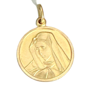 18K Gold Pendant Mary Icon