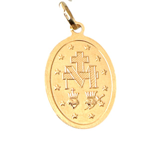 18K Gold Pendant Miraculous Medal Icon
