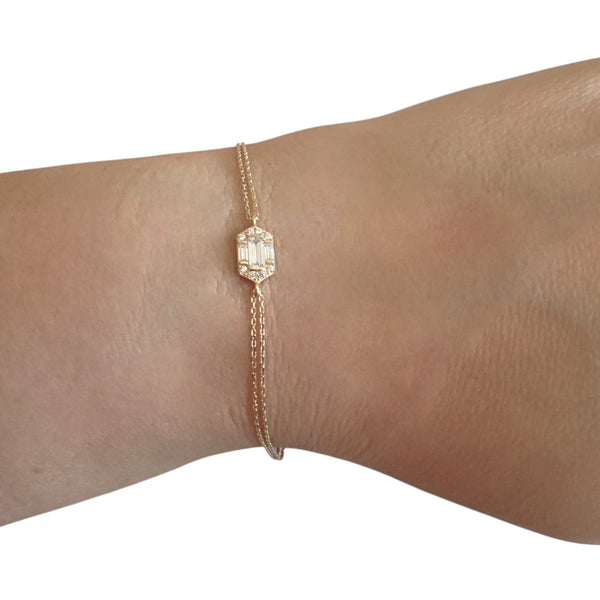 18K Gold CZ Chain Bracelet