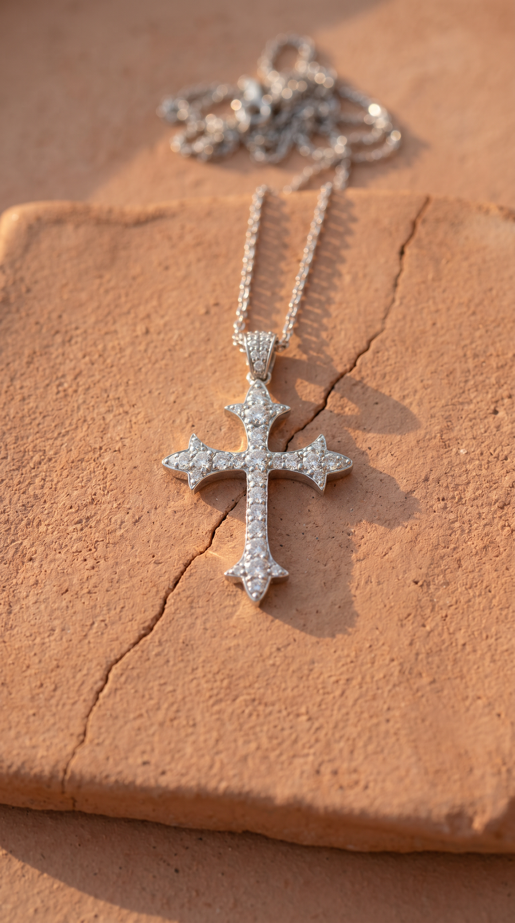 Diamond White Gold Cross Necklace