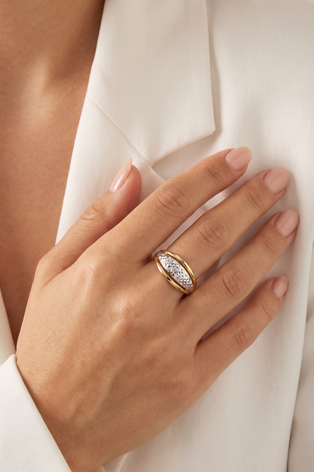 18K Two Tone Gold Ring