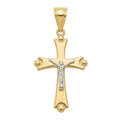 18K Two Tone Gold Crucifix Pendant