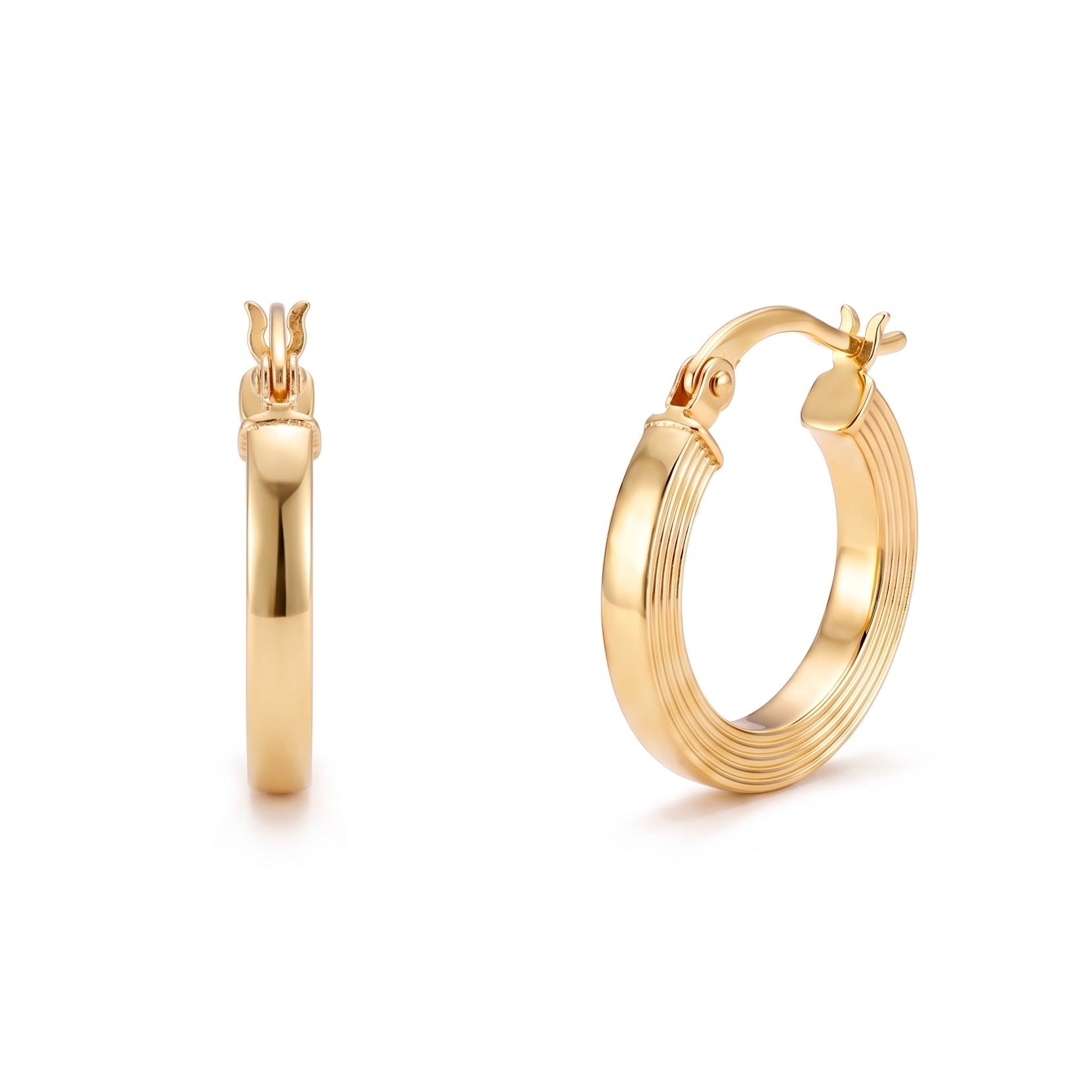 18K Yellow Gold Circle Hoop Earrings